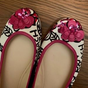 Coach Graffiti Satin Ballet Flats